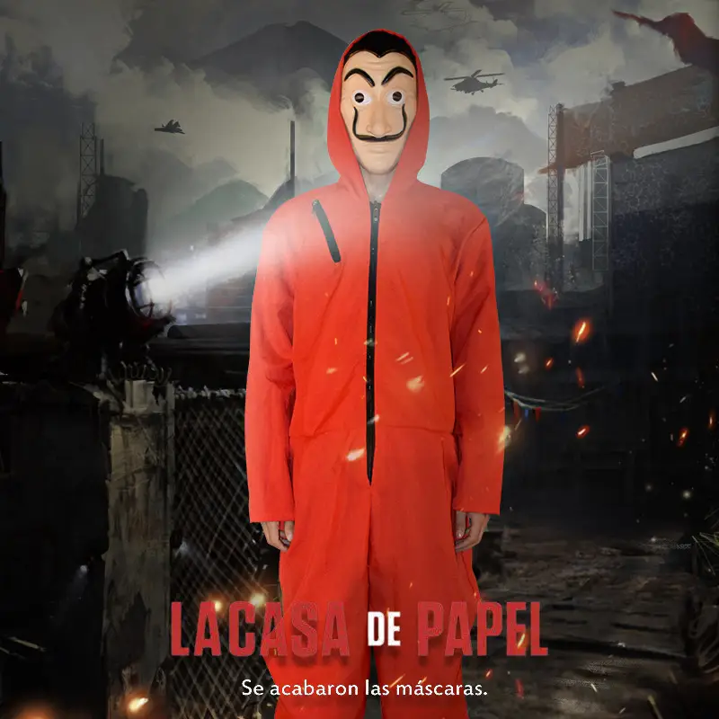 Red Anime Wanno Hooded Suit Halloween Costume - Image 5