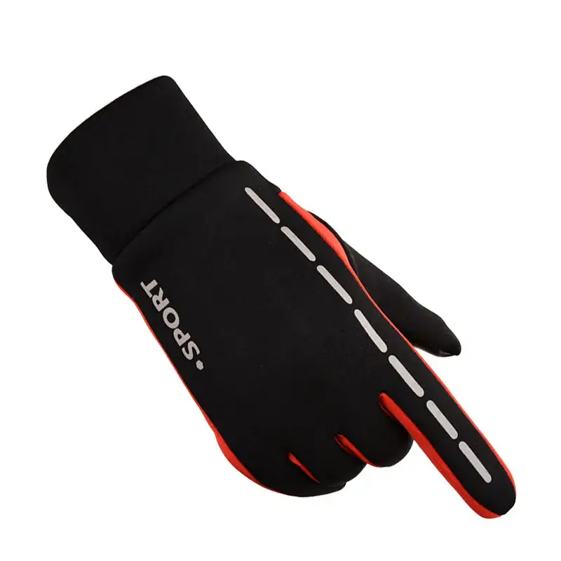 Men's Black Fleece Touchscreen Winter Gloves All Finger - Image 3