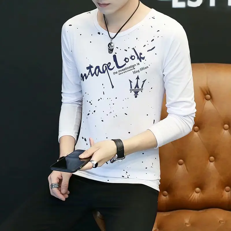 Men's Black Starry Print Long Sleeve T-Shirt - Image 4