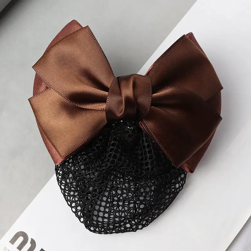 Professional Head Flower Bow Net Pocket Nurse Hair Clip