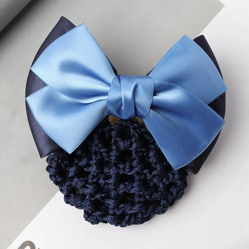 Professional Head Flower Bow Net Pocket Nurse Hair Clip