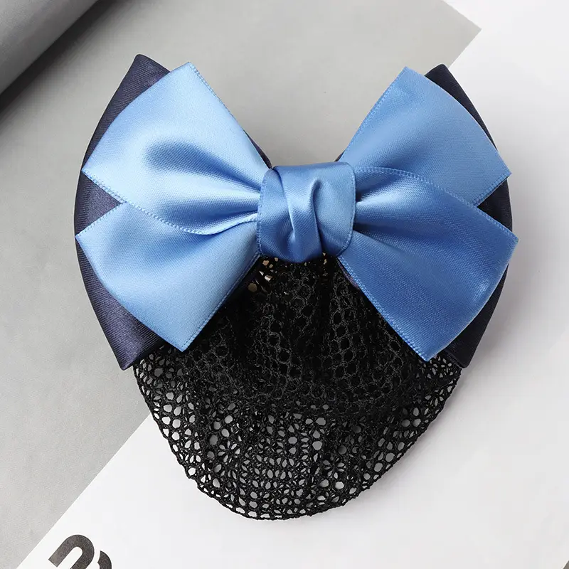 Professional Head Flower Bow Net Pocket Nurse Hair Clip
