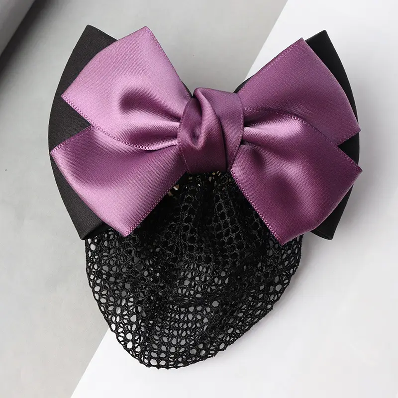 Professional Head Flower Bow Net Pocket Nurse Hair Clip