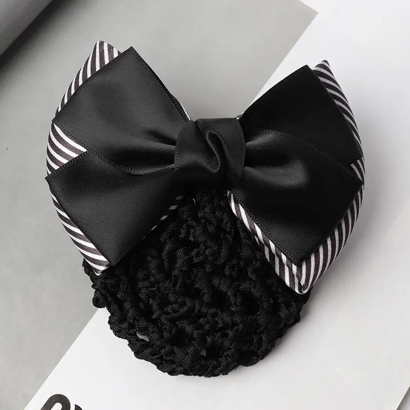 Professional Head Flower Bow Net Pocket Nurse Hair Clip