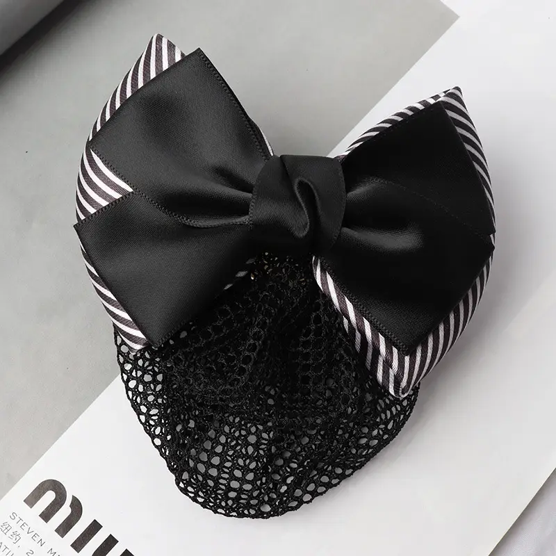 Professional Head Flower Bow Net Pocket Nurse Hair Clip