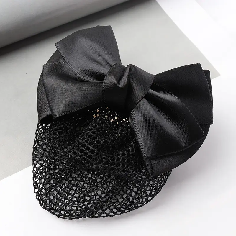 Professional Head Flower Bow Net Pocket Nurse Hair Clip