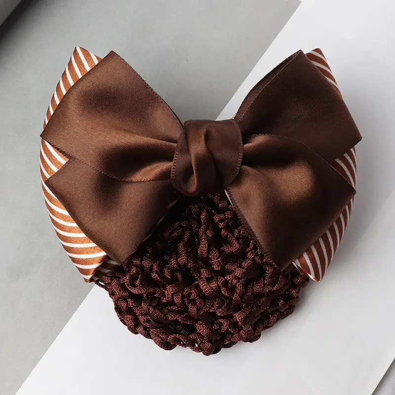 Professional Head Flower Bow Net Pocket Nurse Hair Clip