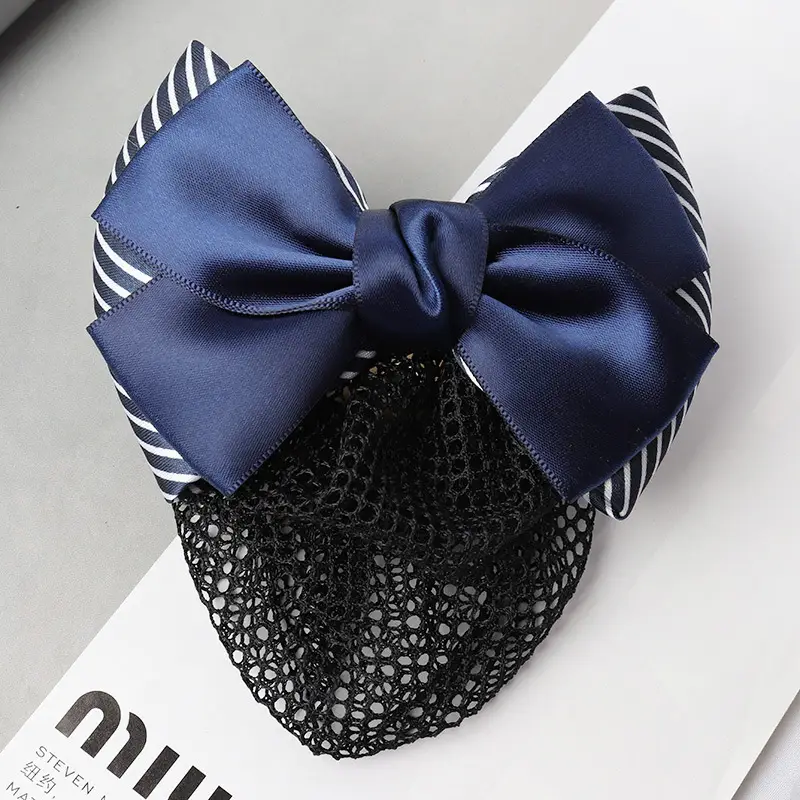 Professional Head Flower Bow Net Pocket Nurse Hair Clip