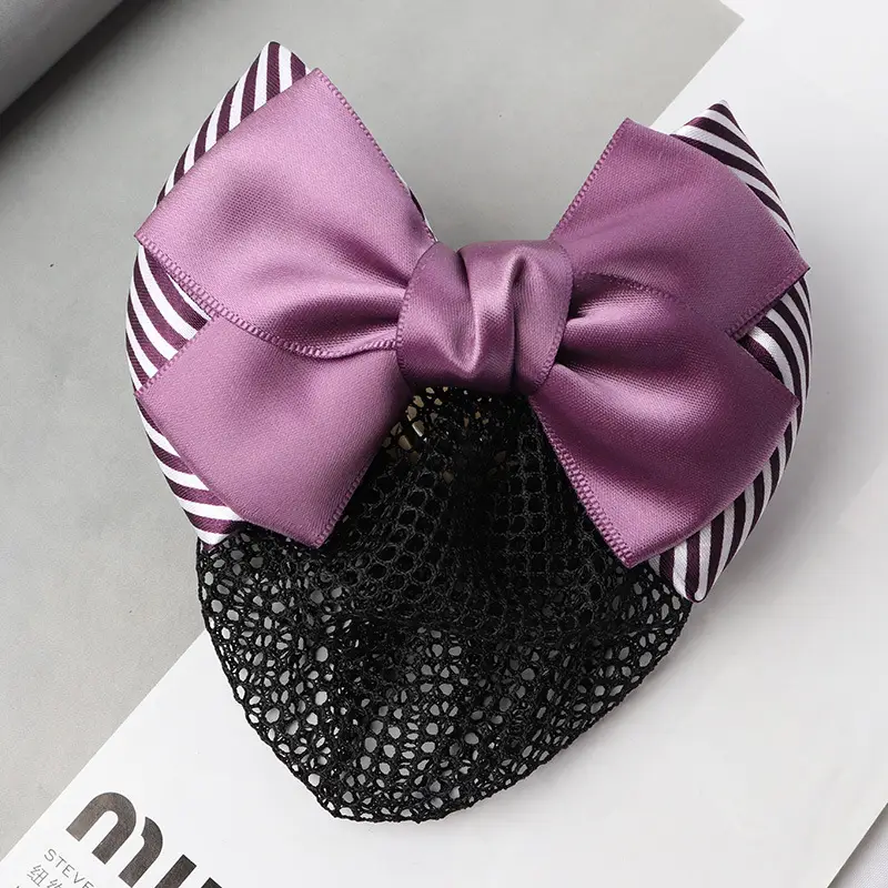Professional Head Flower Bow Net Pocket Nurse Hair Clip