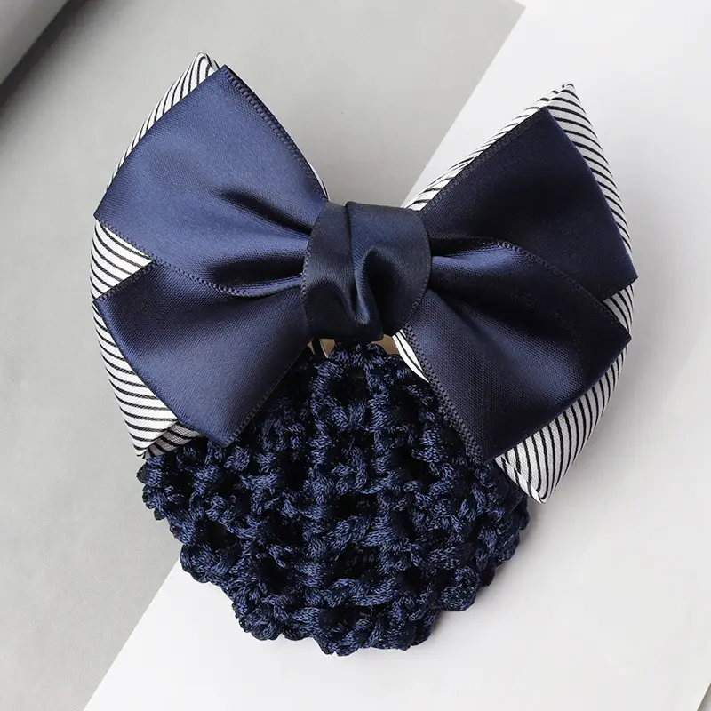 Professional Head Flower Bow Net Pocket Nurse Hair Clip