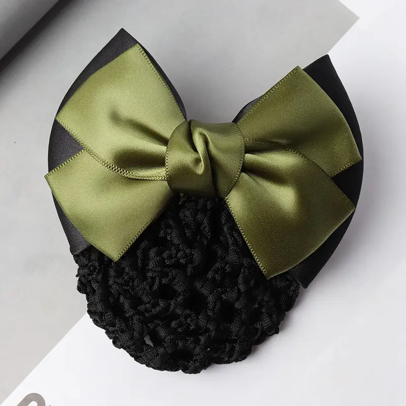 Professional Head Flower Bow Net Pocket Nurse Hair Clip