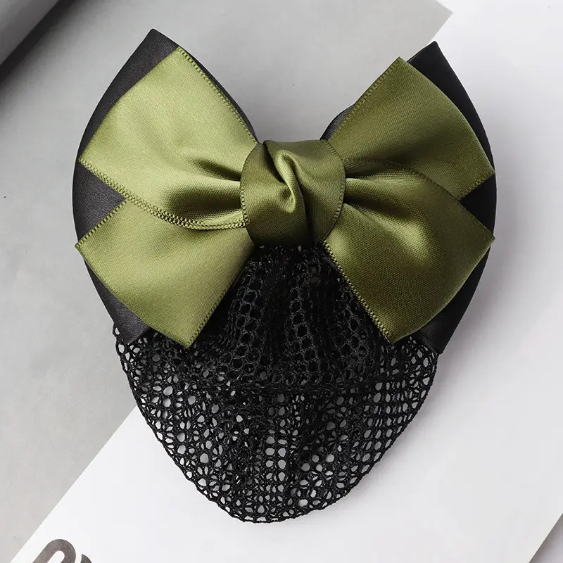 Professional Head Flower Bow Net Pocket Nurse Hair Clip