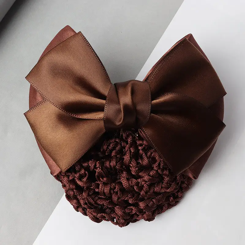 Professional Head Flower Bow Net Pocket Nurse Hair Clip