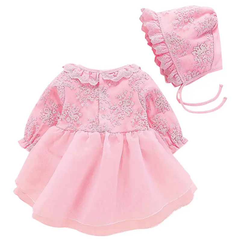 Pink Korean Style Baby Dress Set for 1-Year-Old