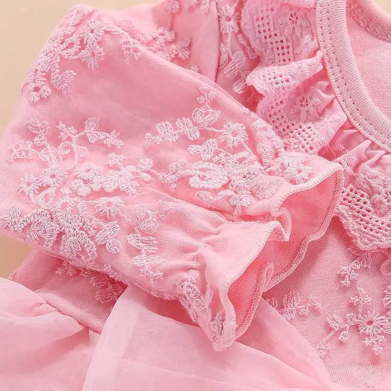 Pink Korean Style Baby Dress Set for 1-Year-Old