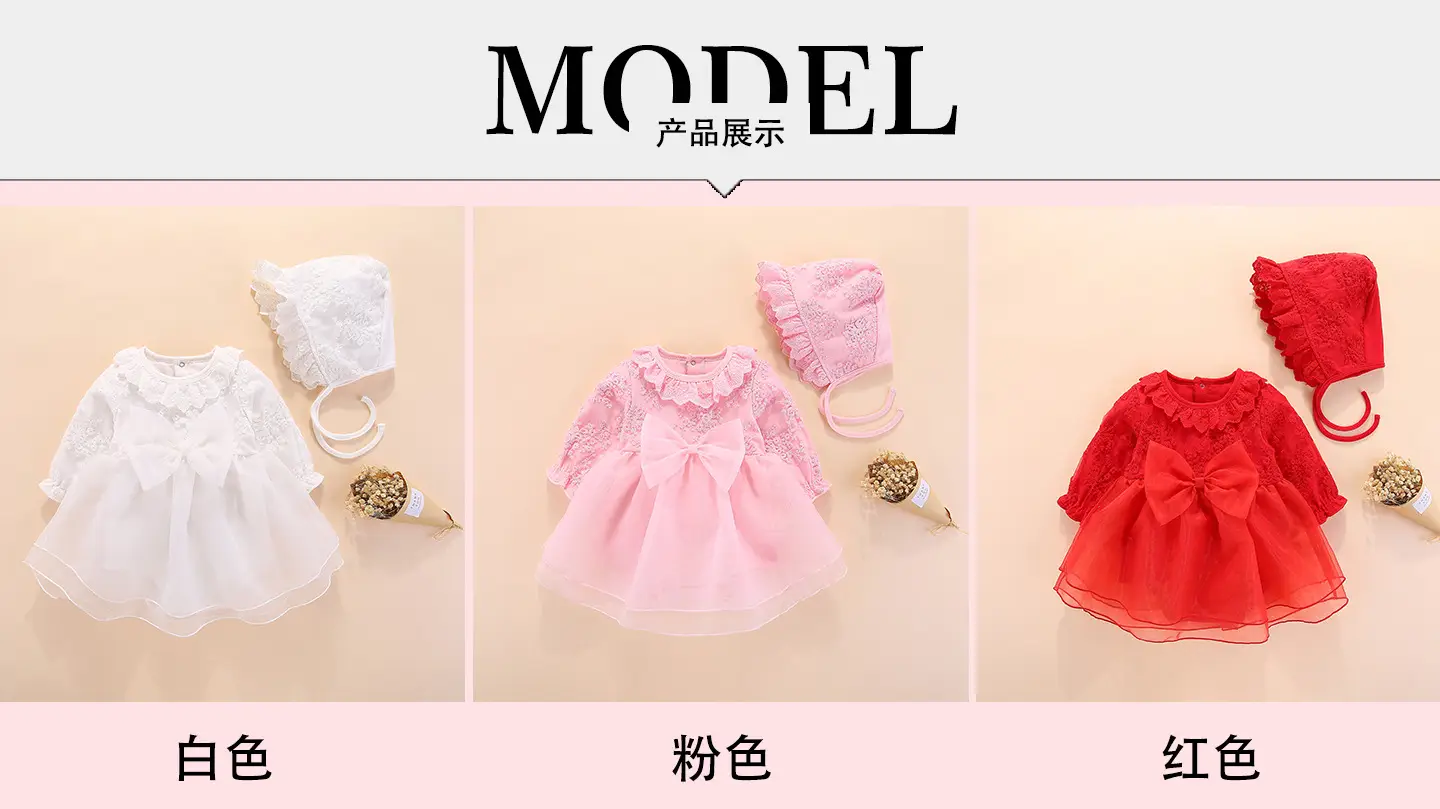 Pink Korean Style Baby Dress Set for 1-Year-Old — feature 10
