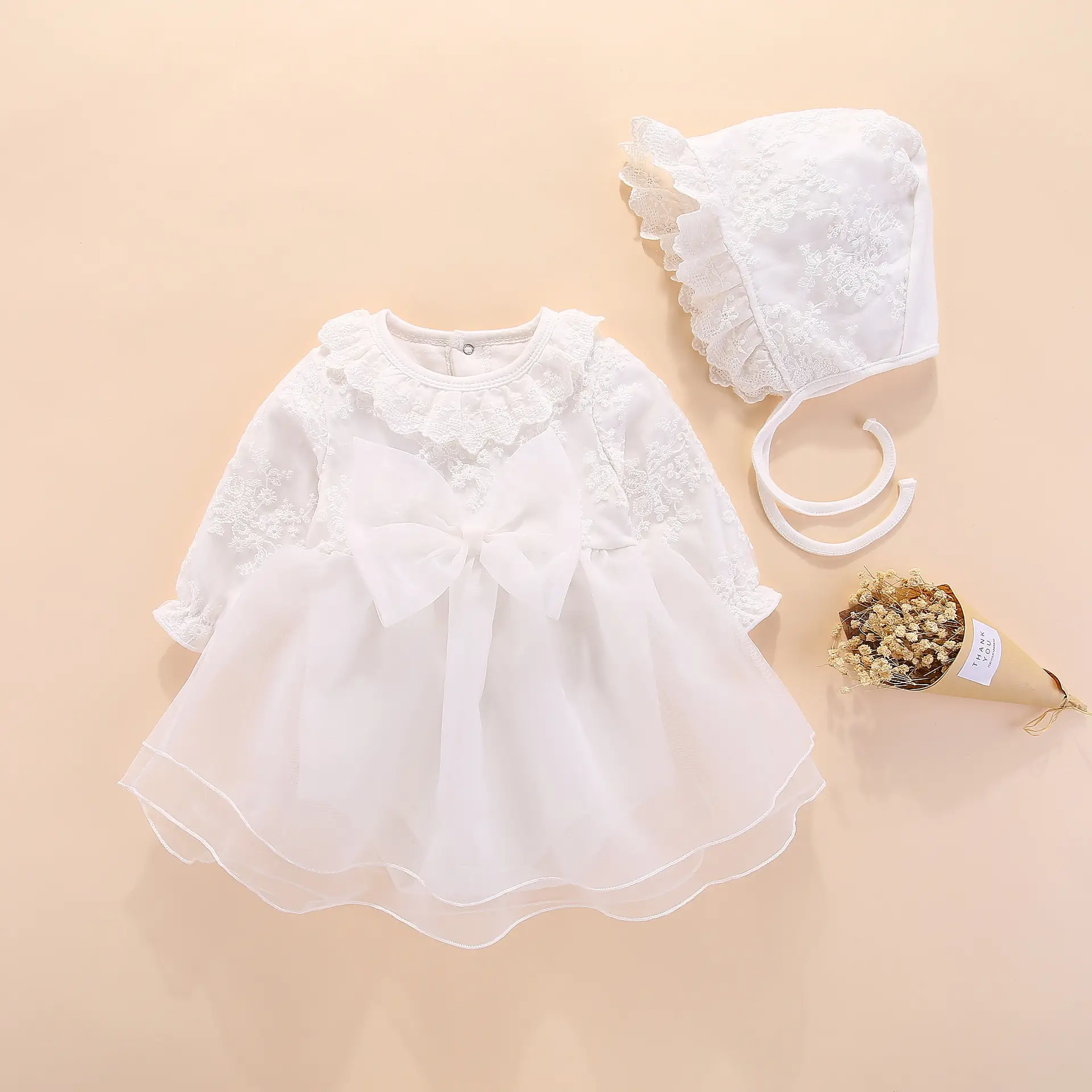 Pink Korean Style Baby Dress Set for 1-Year-Old — feature 11