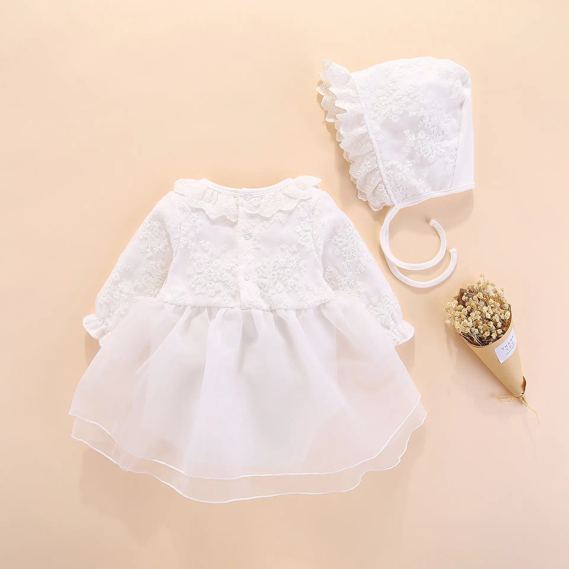 Pink Korean Style Baby Dress Set for 1-Year-Old — feature 12