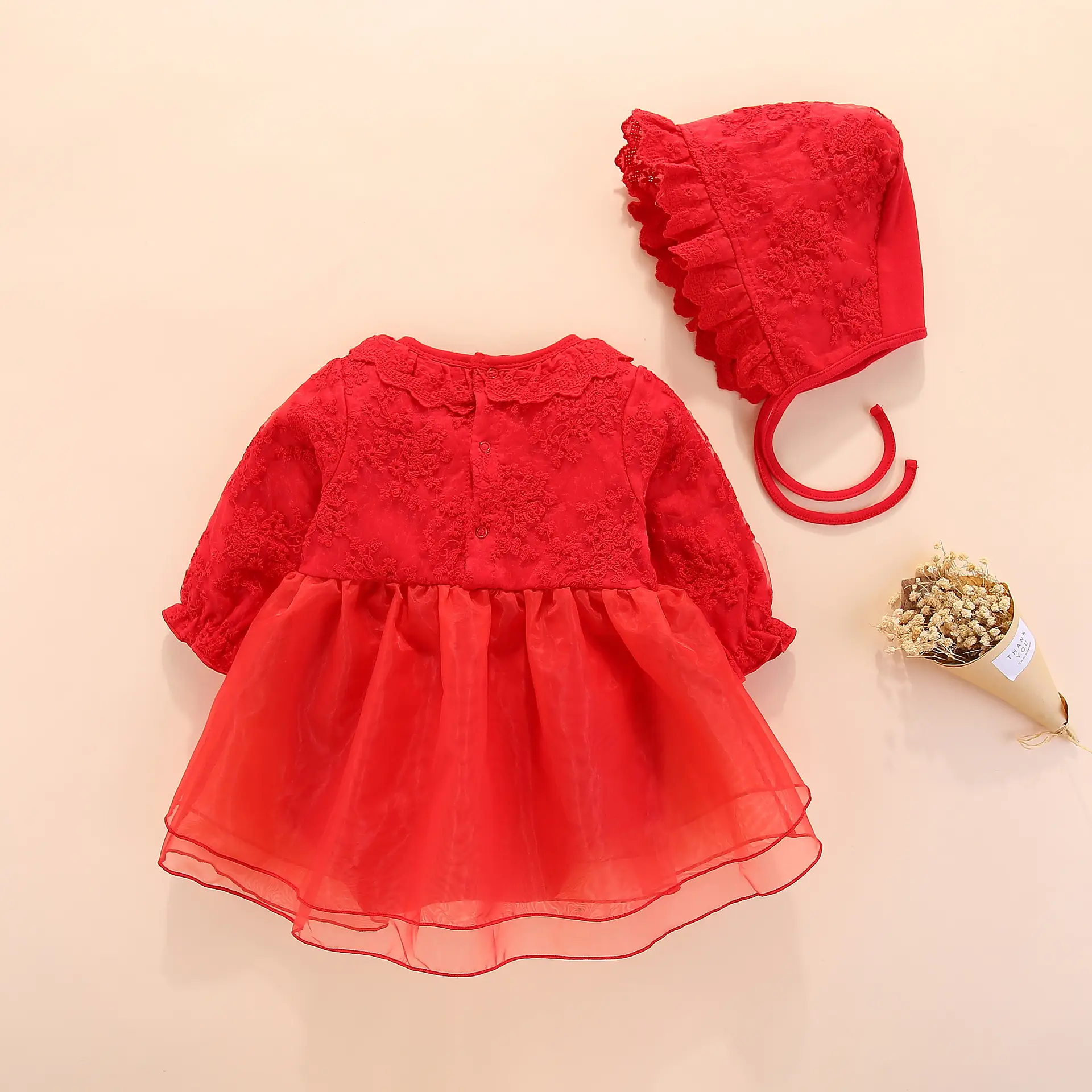 Pink Korean Style Baby Dress Set for 1-Year-Old — feature 14