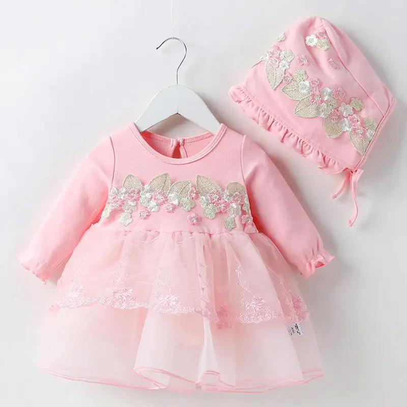 Pink Korean Style Baby Dress Set for 1-Year-Old