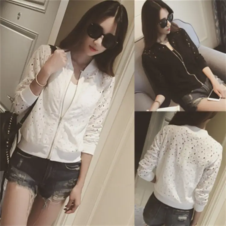 2024 Summer Lace Long Sleeve White Women Top - Image 4