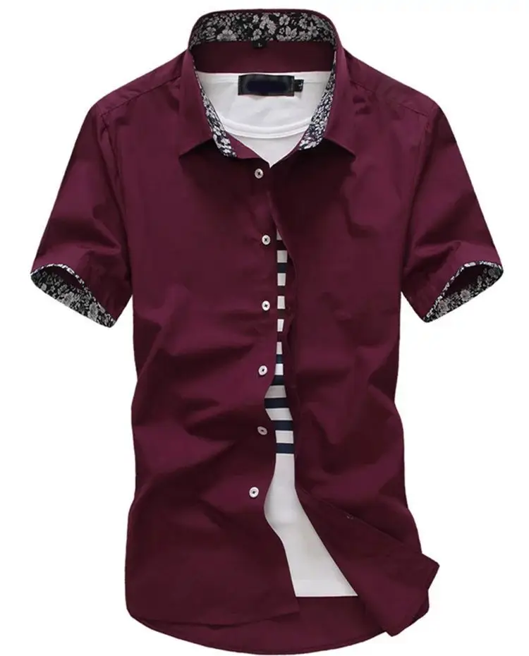 Black Korean Style Teenager Slim Fit Summer Shirt with White Contrast Straps - Image 3