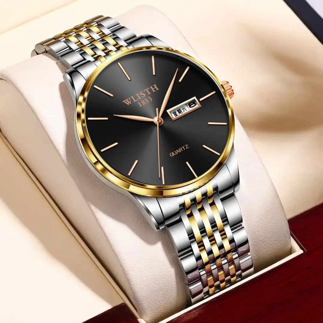 Men's Swiss Quartz Watch with Stainless Steel Band