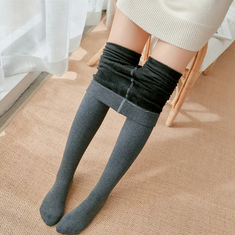 Women Cotton Leggings Pink High Waist Warm Socks