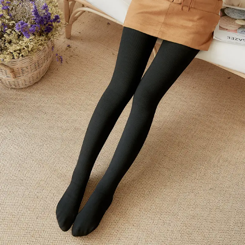 Women Cotton Leggings Pink High Waist Warm Socks