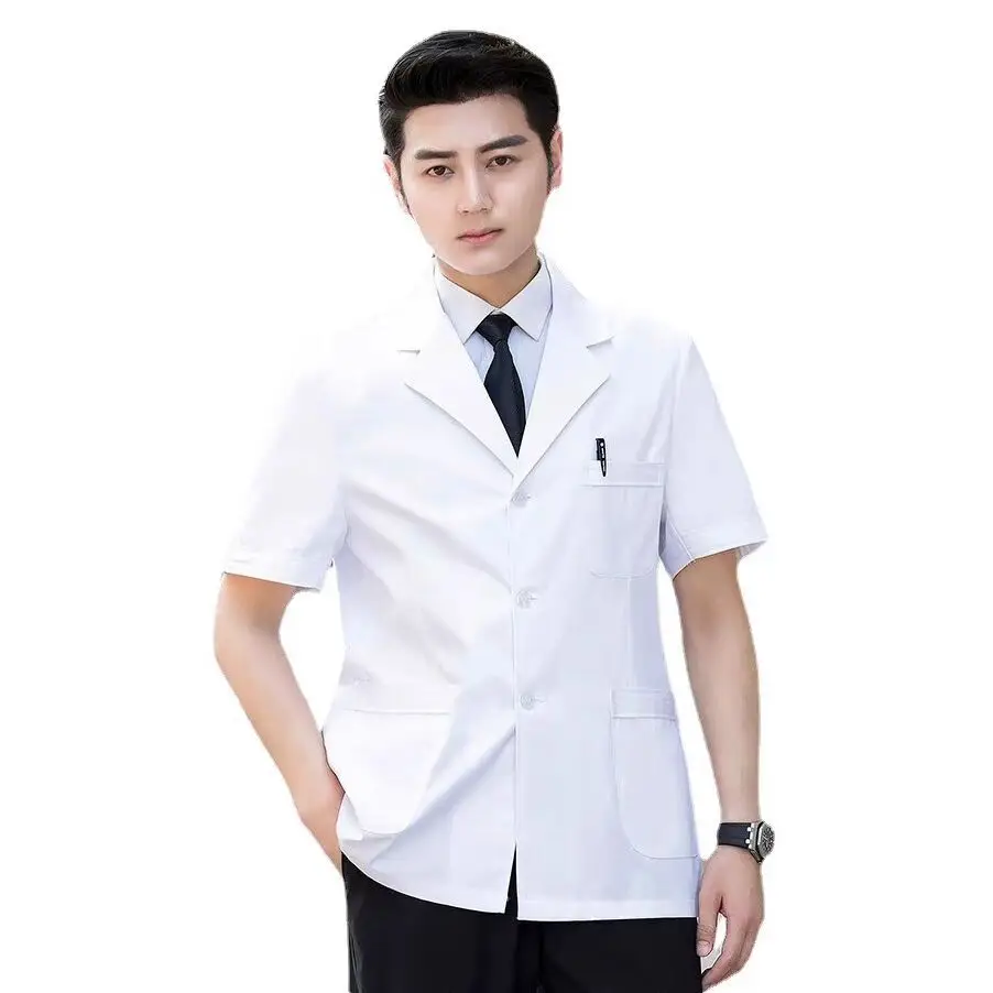 White Nurse Coat Short Sleeve Medical Uniform - Image 9