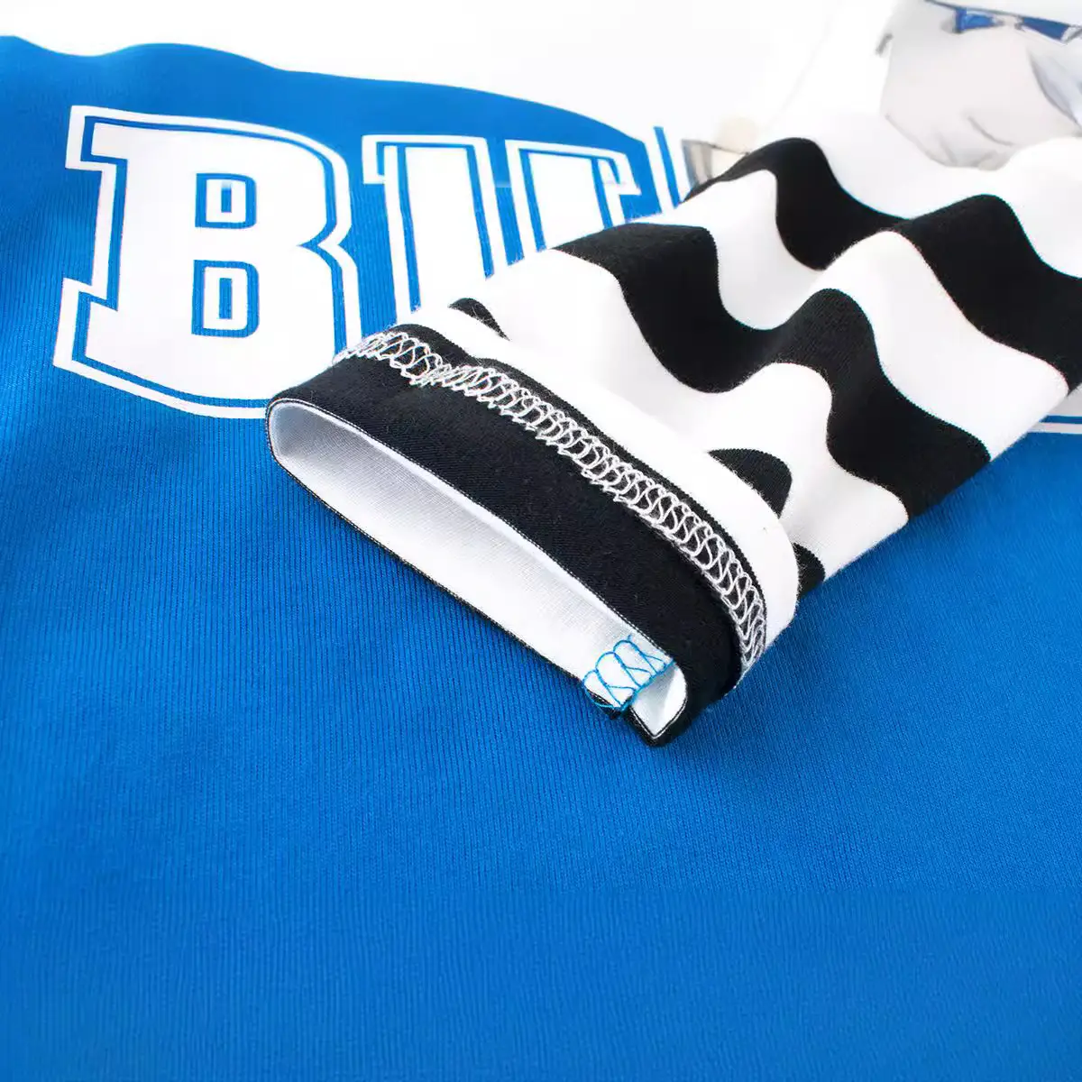 White Blue One Piece Kids Long Sleeve T-Shirt