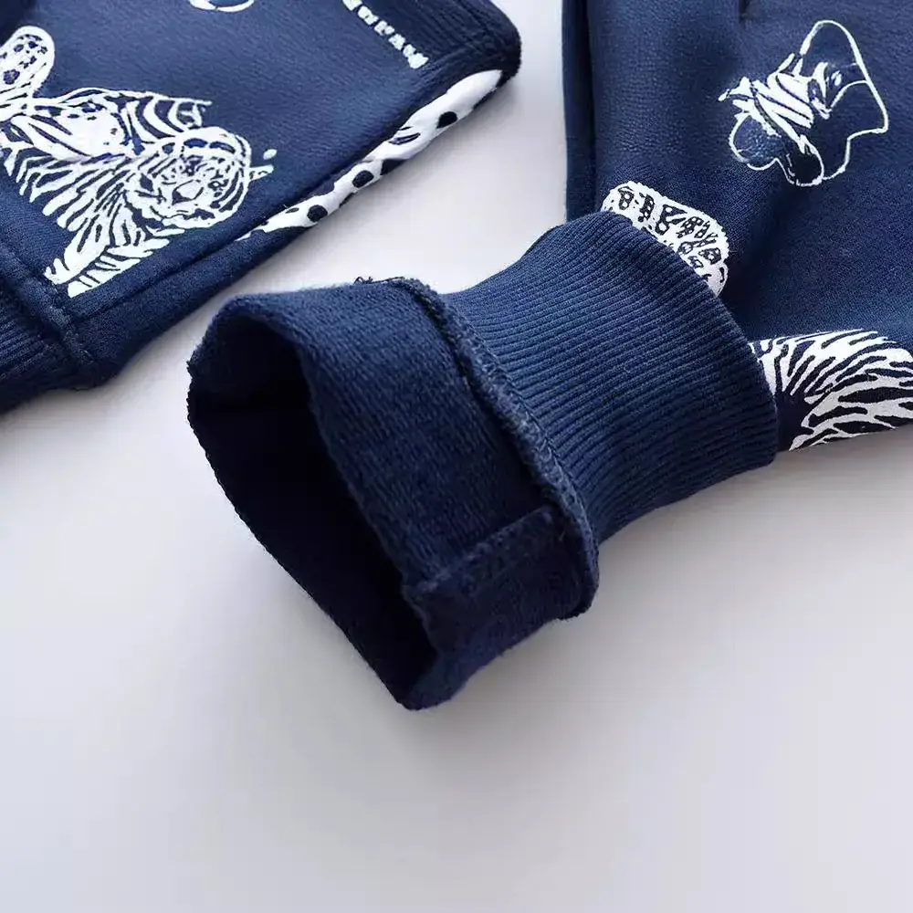 Boys Cartoon Print Korean Trousers Knitted Pants Autumn - Image 3