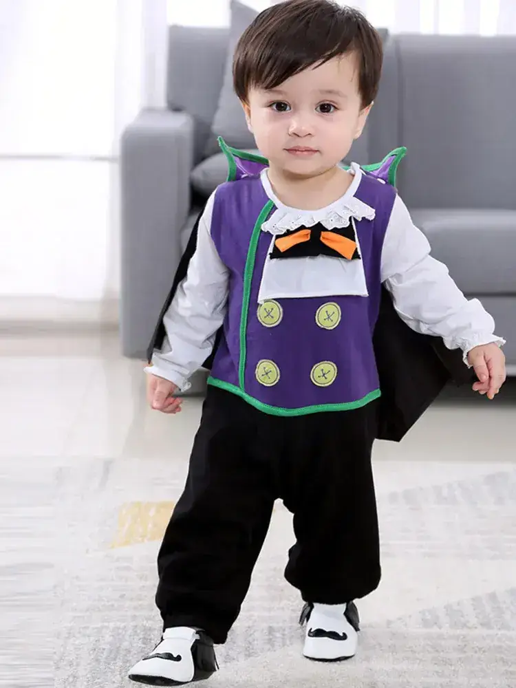 Baby Vampire Cape Outfit Purple Black Set - Image 3