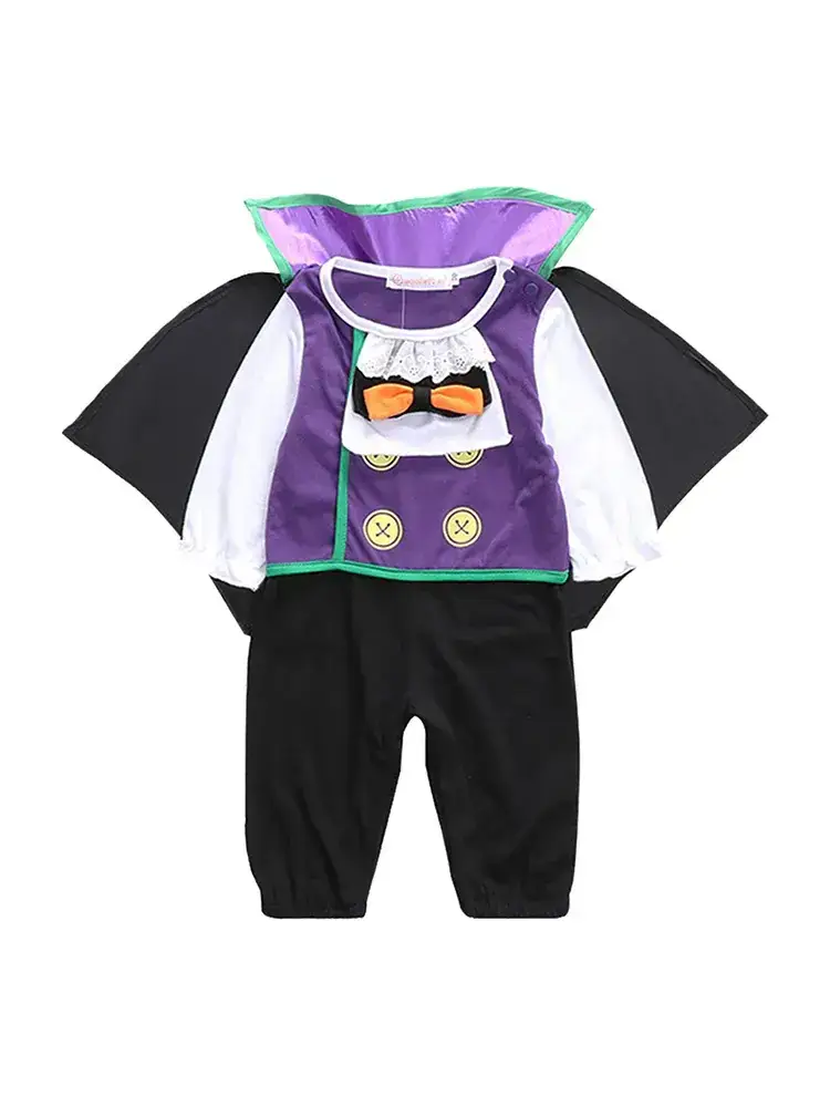 Baby Vampire Cape Outfit Purple Black Set - Image 6