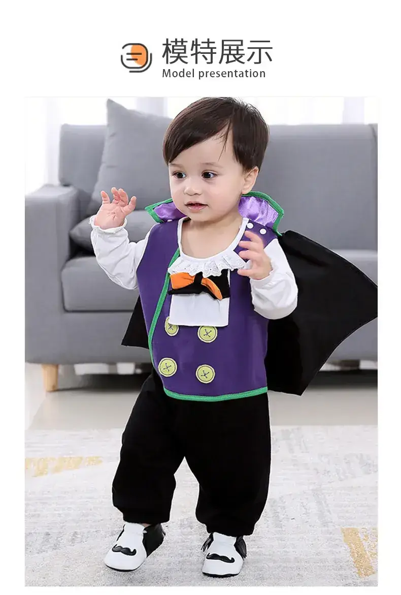 Baby Vampire Cape Outfit Purple Black Set — feature 6