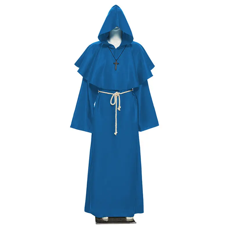 Halloween Medieval Nun Robe Wizard Costume Priest Suit