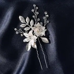 White Shell Petal Hairpin with Pearl & Crystal Accents — feature 32
