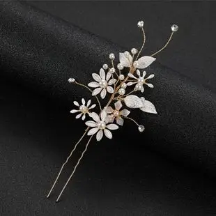 White Shell Petal Hairpin with Pearl & Crystal Accents — feature 36