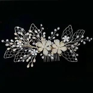 White Shell Petal Hairpin with Pearl & Crystal Accents — feature 52