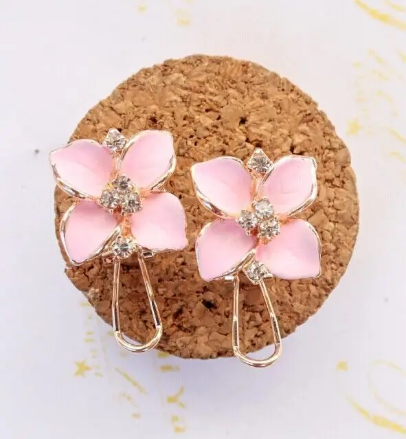 Korean Camellia Earrings Sapphire Blue Women