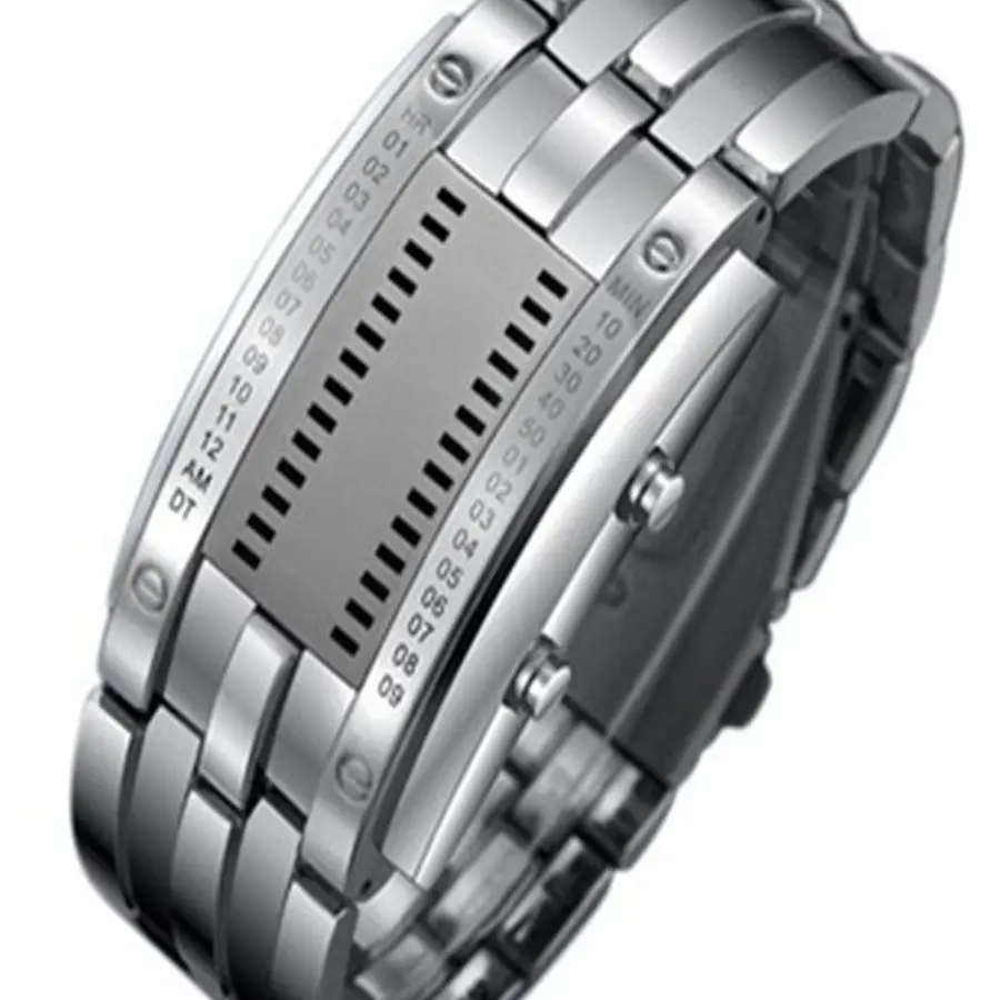 Waterproof LED Binary Quartz Watch for Men Women