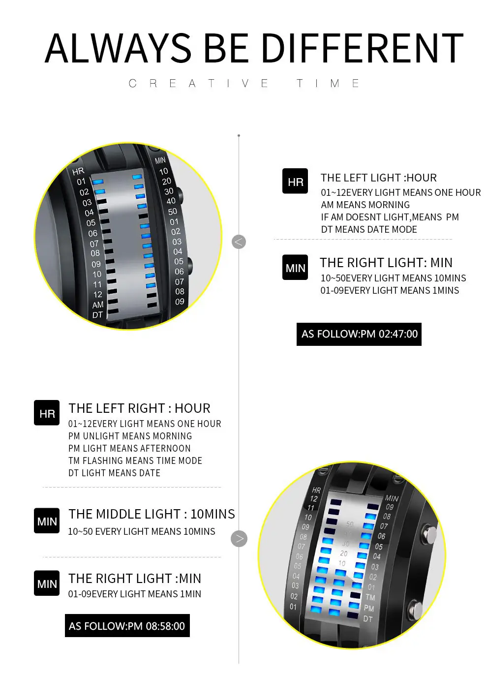 Waterproof LED Binary Quartz Watch for Men Women — feature 16