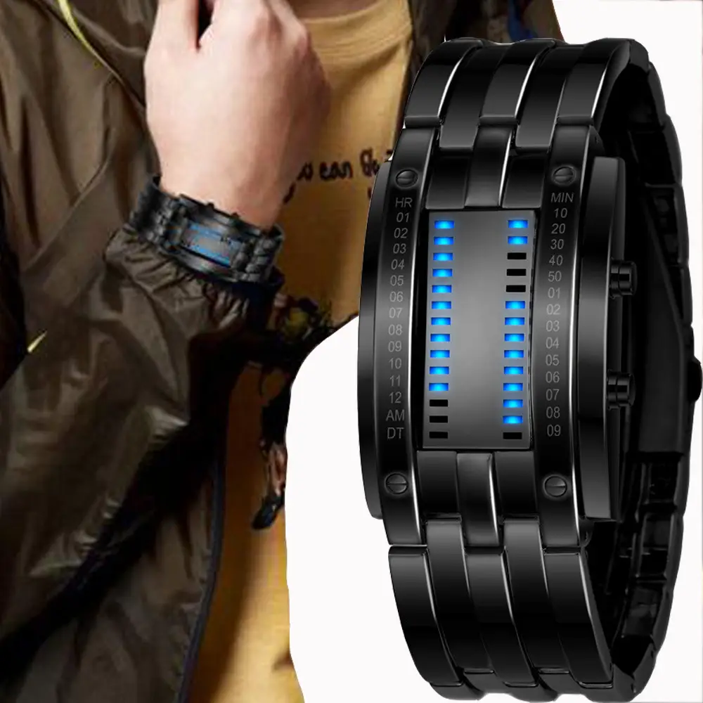 Waterproof LED Binary Quartz Watch for Men Women — feature 6