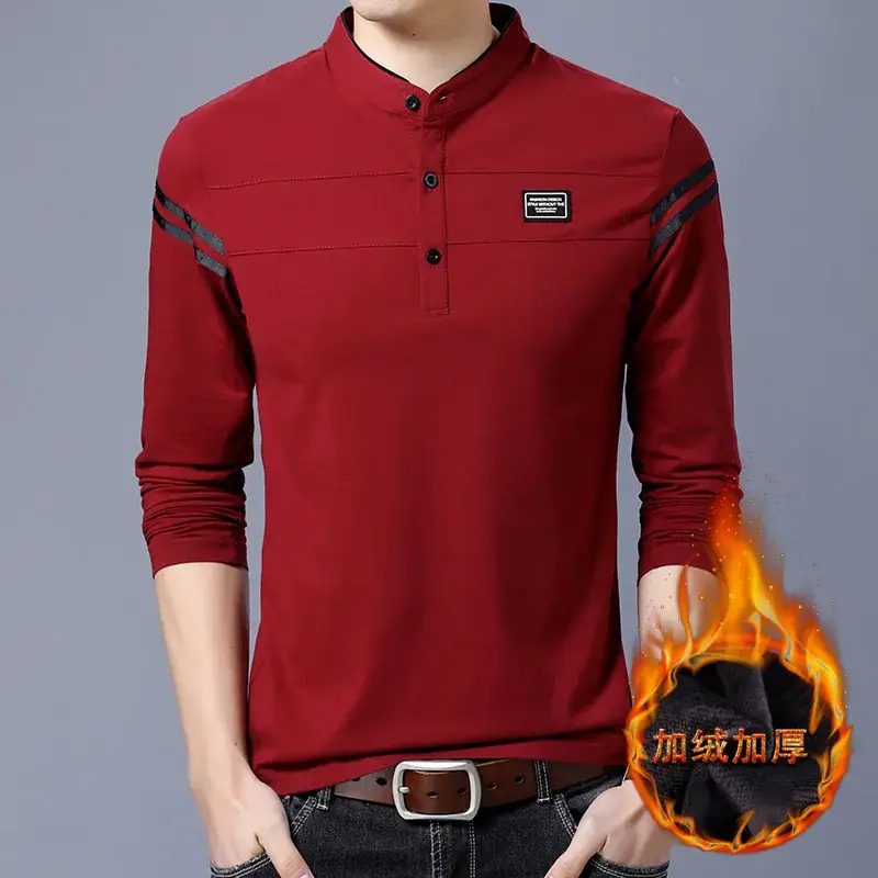 Men's Black Collar T-Shirt with White Stripes - Image 8