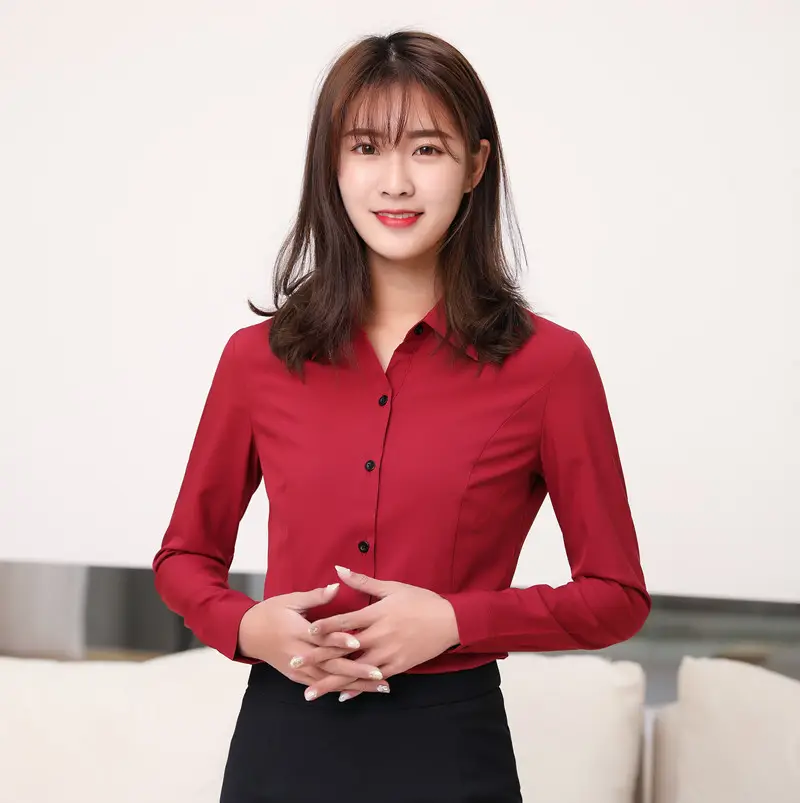 Light Blue Long Sleeve Women's Shirt with Buckle - Image 3