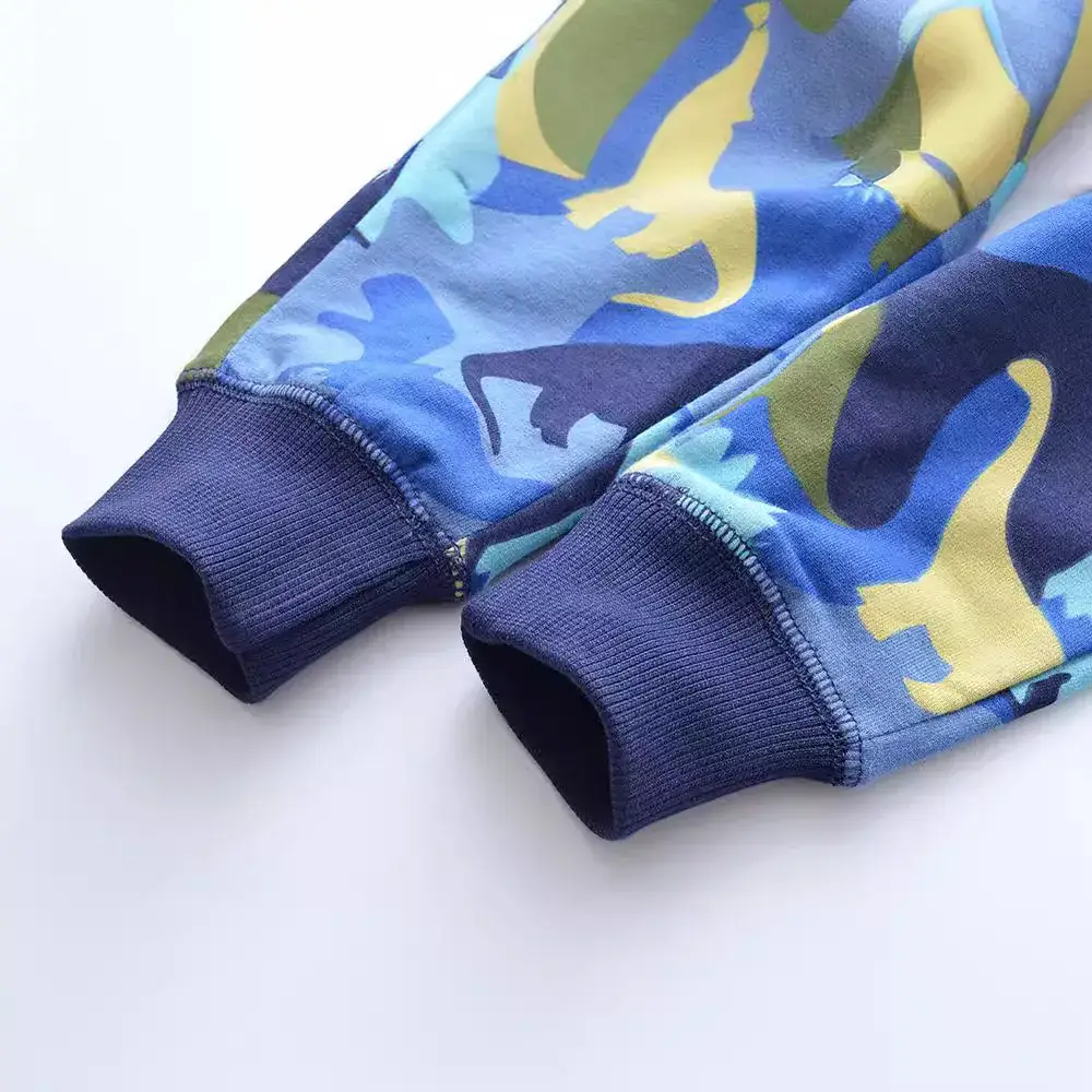 Children's Printed Cotton Pants with Knitted Toe Closure - Image 3