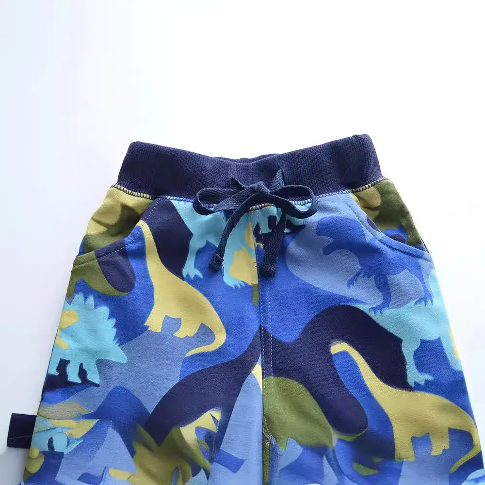 Children's Printed Cotton Pants with Knitted Toe Closure - Image 4