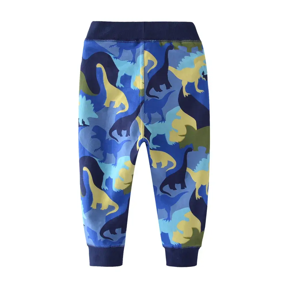 Children's Printed Cotton Pants with Knitted Toe Closure - Image 5