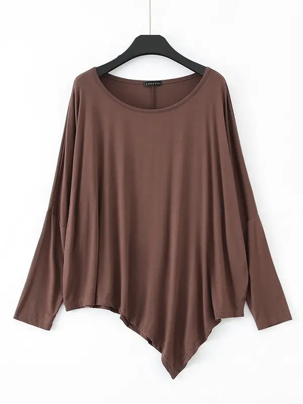 Women Long Sleeve Grey T-Shirt Plus Size Korean Style - Image 5
