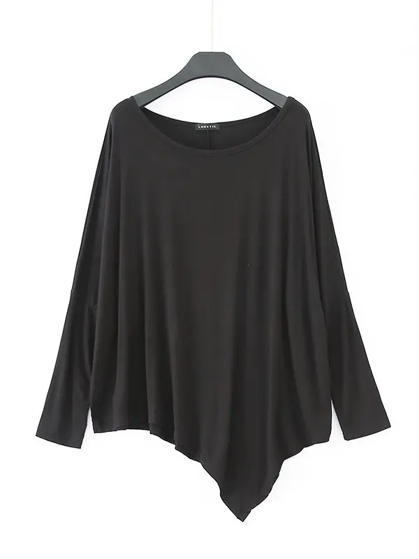 Women Long Sleeve Grey T-Shirt Plus Size Korean Style - Image 6